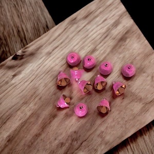 Bright Pink Liberty Style Craft Bells: Tiny Dollhouse Decor (Set of 12)