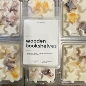 Wooden Bookshelves Soy Wax Melts | Library Inspired Wax Snap Bars | Bookstore Melts, Decorative Handmade Gift Idea, Gift for Book Lovers