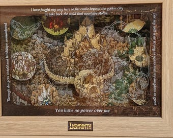 Labyrinth Shadow Box • 3D Layered Paper Diorama * Jim Henson Fantasy Movie Art