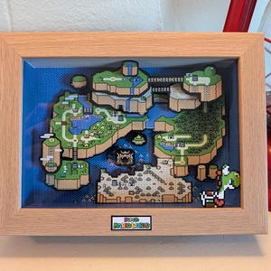 Caixa de Sombras Super Mario World • Diorama 3D em Camadas • Presente para Gamer Retrô • Decoração Geek