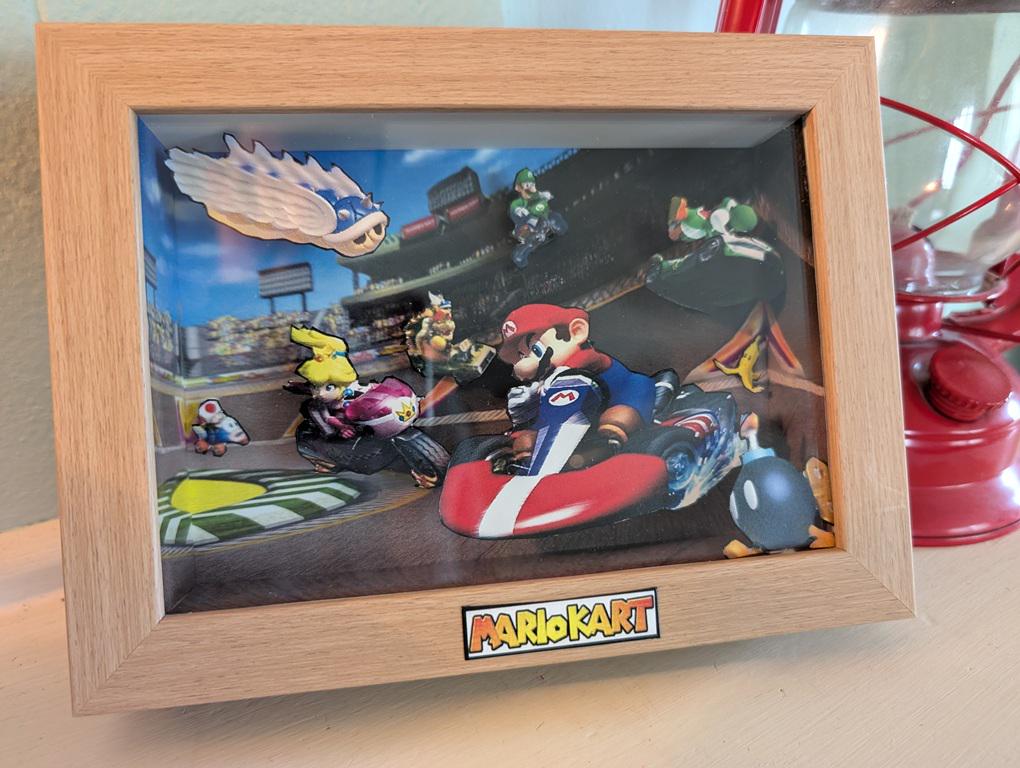 Mario Kart Shadow Box * 3D Layered Paper Diorama * Retro Nintendo Gamer Art * Geek Decor