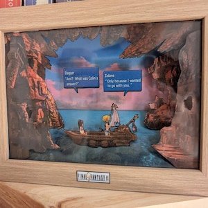 Final Fantasy IX Boat Scene  • 3D Layered Diorama Art • Retro Gamer Gift • Geek Decor  • Zidane Dagger Garnet