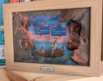 Final Fantasy IX Boat Scene  • 3D Layered Diorama Art • Retro Gamer Gift • Geek Decor  • Zidane Dagger Garnet