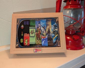 Legend of Zelda Link • 3D gelaagde dioramakunst • Retro gamercadeau • Geekdecor