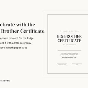 Big Brother Countdown Calendar Printable | New Baby Sibling Prep Kit | Toddler Gift Instant Download image 5