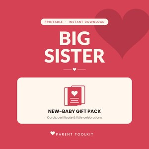 Big Sister Gift Printable | New Baby Coloring Pages + Certificate | Toddler Sibling Pack Instant Download