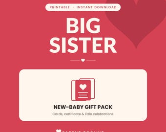 Big Sister Gift Printable | New Baby Coloring Pages + Certificate | Toddler Sibling Pack Instant Download