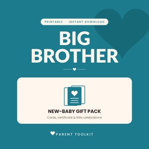 Big Brother Gift Printable | New Baby Coloring Pages + Certificate | Toddler Sibling Pack Instant Download
