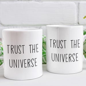 Trust the Universe Mug Spiritual Coffee Cup Sacred Geometry Hidden Message Starseed Gift for Her Him