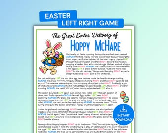 Easter Left Right Game, Pass the Gift Story for Kids, Pass the Prize Classroom Activity, Family Spring Party Game, Church Easter Game