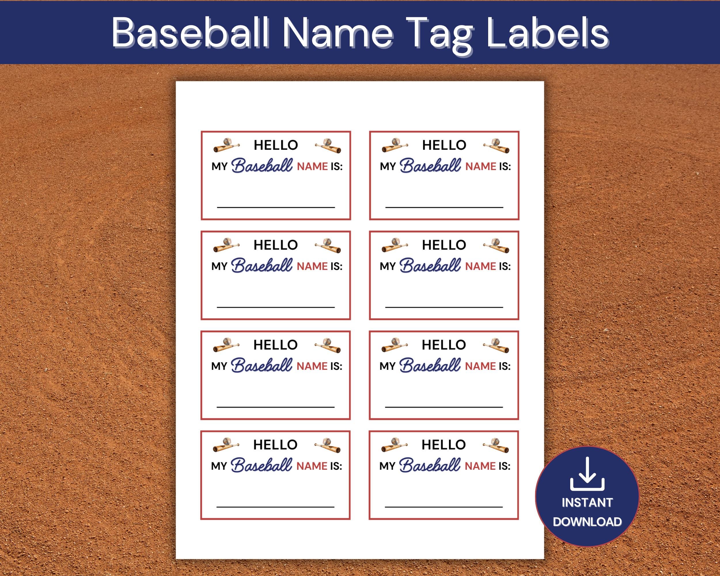 Baseball Name Game With Name Tags and Sign, Baseball Team Party ...