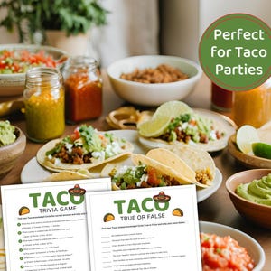 Taco Trivia Game, Printable Taco Tuesday Quiz, Fun Taco Party Game ...