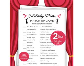 Promi Moms Trivia Spiel, Muttertag Quiz, Babypartyspiel, berühmte Mütter Match Up Spiel, Familienspiele Nacht, Office Team Aktivität