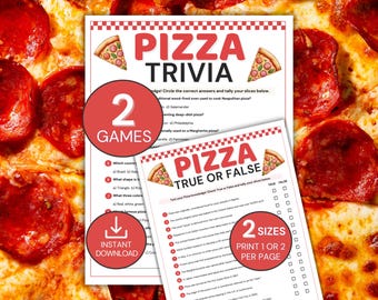 Pizza Trivia Game, Printable Pizza Quiz, Pizza Party Game for Teens & Adults, Pizza Birthday Game, Italian Food Trivia, National Pizza Day