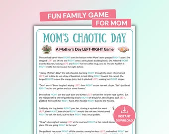 Mother's Day Left Right Game, Pass the Prize Party Game, Pass the Gift Story for Kids Adults, Mom Brunch Activity, Family Group Game