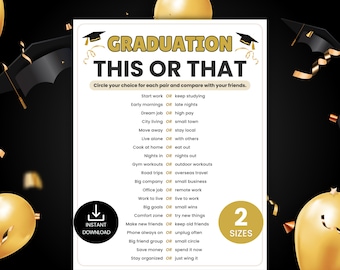 Graduation This or That Game, Grad Party Game, Graduation Icebreaker, Class of 2026, Graduate Trivia Quiz, High School College Celebration