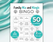 Family Mix and Mingle Bingo, Find Someone Who Bingo, Get to Know You Bingo, Family Reunion Game, Fun Family Game, 50 Printable Bingo Cards