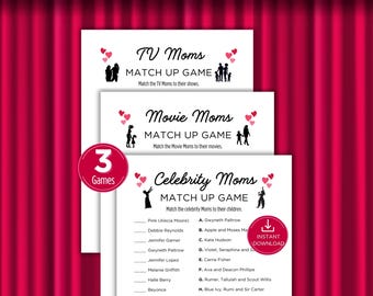 Mom Trivia Game Bundle, Mother's Day Games, Famous TV & Movie Moms Quiz, Baby Shower Game, Family Game Night, Mother's Day Brunch Activity