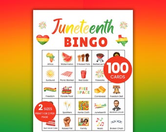 Juneteenth Bingo Game, Black Culture Bingo Cards, Black Freedom Celebration Game, Black History Classroom Activity, Senior Bingo Night