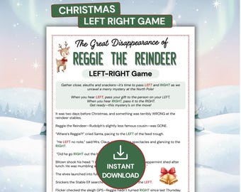 Christmas Left Right Game, Holiday Party Game, Funny Pass the Gift Story for Kids and Families, Printable Right Left Classroom Activity