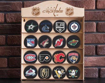 Hockey puck display wood, Hockey puck holder, Hockey puck storage, Hockey puck wall display, Hockey puck stand,Hockey puck rack personalized