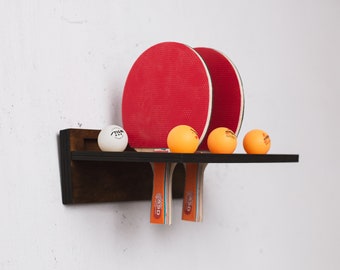 Schläger- und Ballhalter, Ping Pong Wandhalter, Ping Pong Aufbewahrung, Ping Pong Regal, Tennisschlägerhalter, Tennisschlägerhalter