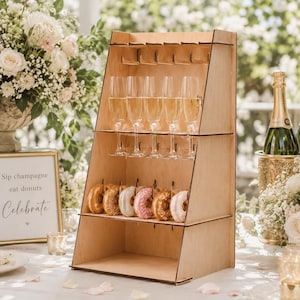 Plywood Champagne Flute and Donut Wall Stand, Wedding Celebration Display