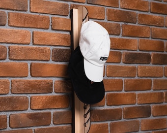 壁掛け用木製帽子ラック、野球帽ラック、キャップディスプレイ、キャップ収納、帽子ハンガー、壁掛け帽子ラック、キャップオーガナイザー、野球帽ホルダー