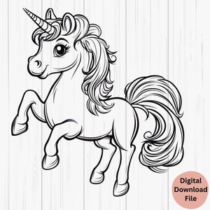Cute Playful Unicorn SVG PNG, Unicorn Clip Art Digital Download Files, Silhouette Cut Instant Download For Crafting, Magical Creatures Fun 7