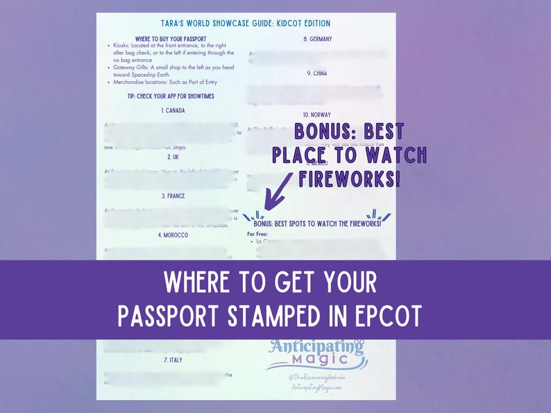 Passport Locations in Epcot | Kidcot Fun Stop | WDW Planner | World Showcase Guide | Disney Guide image 1