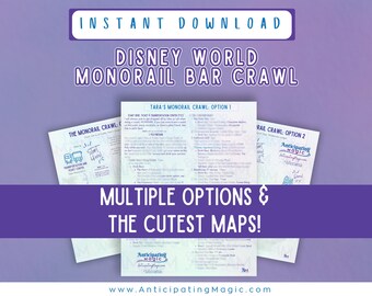 Disney Monorail Crawl: No se necesita boleto para el parque / Daydrinkers Bar Crawl en Monorail Resorts / Juego de beber en Orlando / Desafío de beber