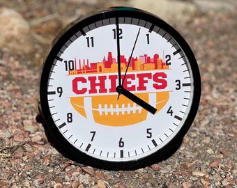 Kansas City Chiefs Clock: 9" NFL Football Team Decor