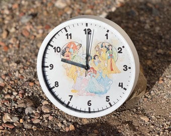 Princess Wall Clock: Children's Room Decor, 9" Battery Clock