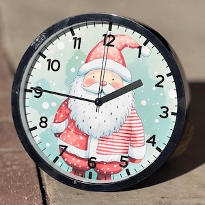Santa Christmas Clock: 9&quot; Holiday Decor Timepiece