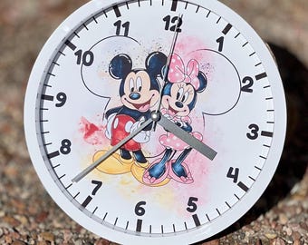 Watercolor Mouse Clock: Children's Wall Art Decor