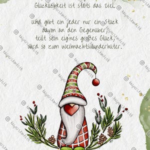 Digitale kerstkaartkabouter - direct downloaden