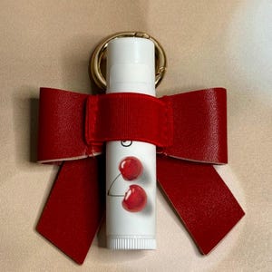 Leather Chapstick Holder Lip Balm Keychain Clip Purse Charm Bag Accessory Wedding Favor Bridal Shower Gift Bundle Gifts Women Teacher