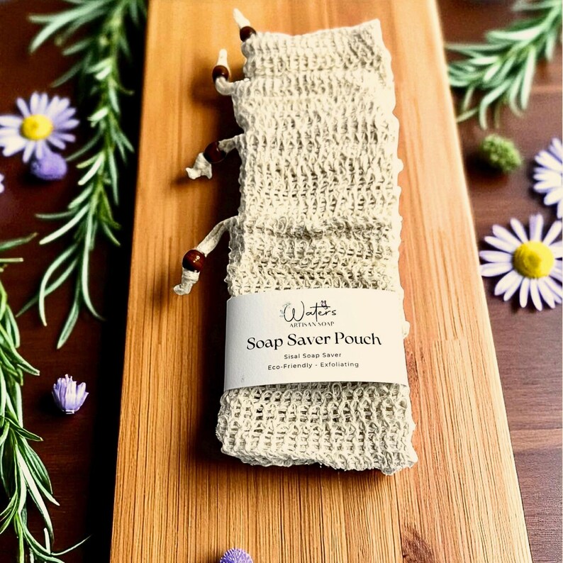 Natural Soap Saver Bag Eco Bathroom Accessory Zero Waste Shower Essential Exfoliating Scrubber Sisal Pouch Bamboo Soap Cotton Holder Linen 画像 16