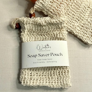 Natural Soap Saver Bag Eco Bathroom Accessory Zero Waste Shower Essential Exfoliating Scrubber Sisal Pouch Bamboo Soap Cotton Holder Linen 画像 15