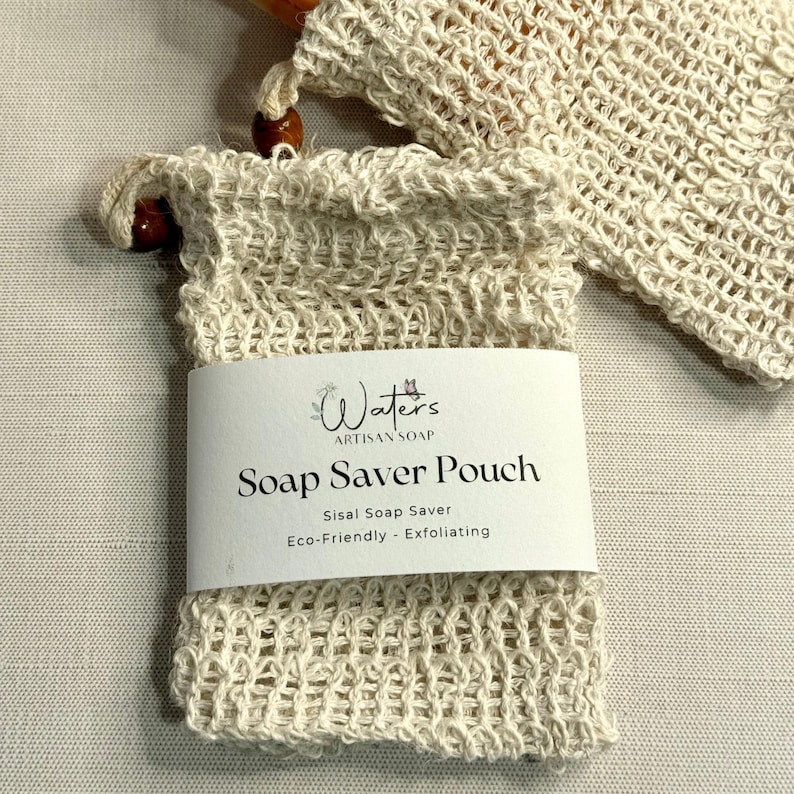 Natural Soap Saver Bag Eco Bathroom Accessory Zero Waste Shower Essential Exfoliating Scrubber Sisal Pouch Bamboo Soap Cotton Holder Linen 画像 15