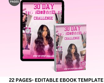 Wig Influencer PLR E-Book | Wig E Bookl Digital products I Lashes eBook PLR | Hair Flyer Templatel PLR Social Media templates | 22 pages dfy