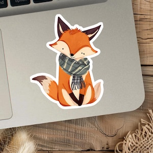 Fall Fox Sticker, Animal Sticker, Fox Sticker, Cute Animal Sticker, Autumn Sticker, Fall Vibes Sticker