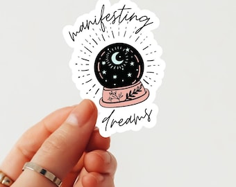 Crystal Ball Sticker, Manifesting Dreams, Laptop Decal
