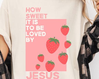 Sweet Jesus Strawberry Design, Christian Faith PNG SVG (Digital Download)