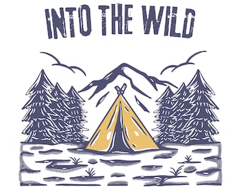 Into The Wild Camping PNG, Outdoor Adventure Digital Art (Digital Download)