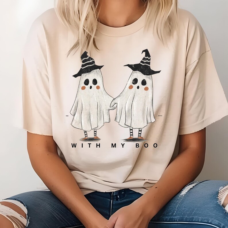 Cute My Boo Ghost Halloween Party Tshirt Gift Men Women Kids