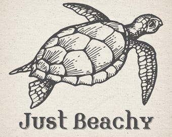 Just Beachy Turtle SVG PNG, Summer Sublimation (Digital Design)