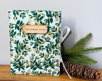 Christmas card book CLEAR pages, Santa album, personalized Christmas book,custom photo album, Rifle Paper co holiday decor