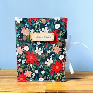 Weihnachtskarte Buch KLAR Seiten, Nikolaus Fotoalbum, personalisiertes Weihnachtsalbum, Rifle Paper co Urlaub, rote Stechpalme
