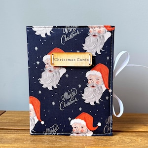 Santa Christmas card book CLEAR pages, Santa photo album, personalized Christmas album, Rifle Paper co holiday